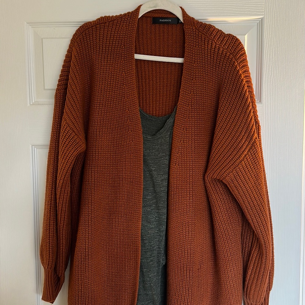 Rust Oversized Cardigan